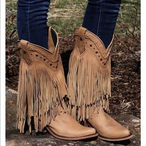 Liberty Black Rambler Fringe Cowboy Boots